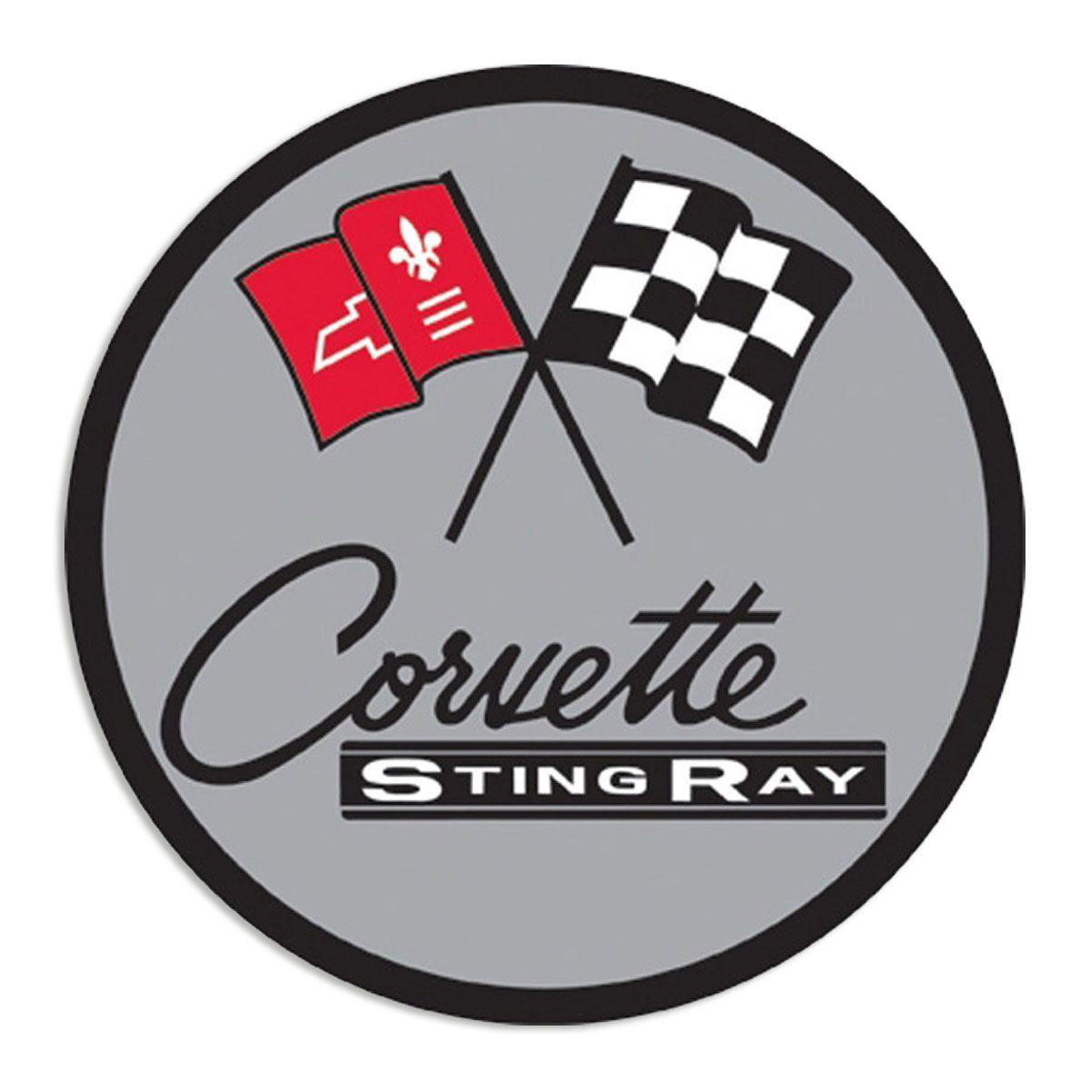 Chevy Corvette Stingray Logo - Chevy Corvette Stingray Racing Flags Steel Sign | Chevrolet GM ...