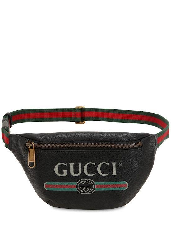 Gucci Small Logo - GUCCI, Small vintage logo leather belt bag, Black, Luisaviaroma