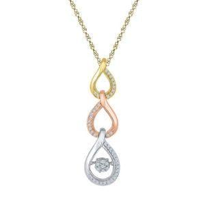 Triple Teardrop Logo - 10kt Tri-Tone Gold Round Diamond Triple Teardrop Moving Twinkle ...