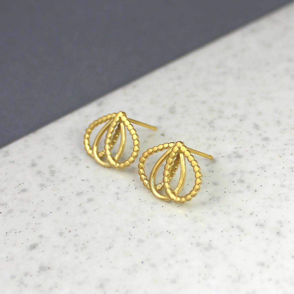 Triple Teardrop Logo - triple teardrop studs by leila swift | notonthehighstreet.com