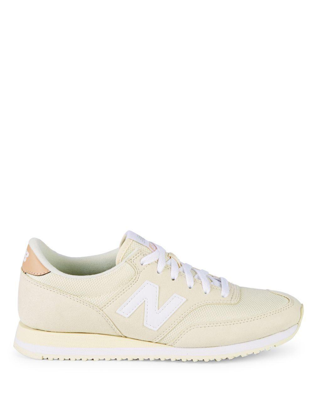 New Balance White Logo - New Balance Logo Patch Low Top Sneakers In White