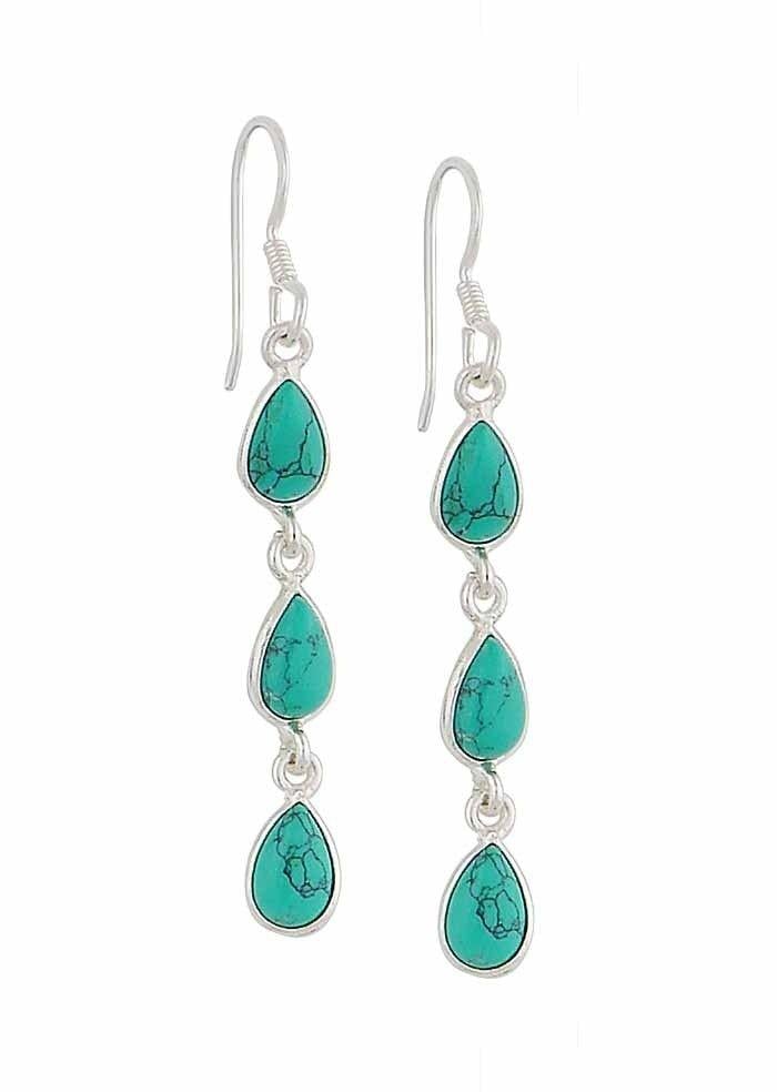 Triple Teardrop Logo - Triple Teardrop Turquoise Drop Earrings | The Opal UK