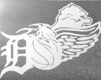 Red White Detroit Lions Logo - Detroit lions decal | Etsy