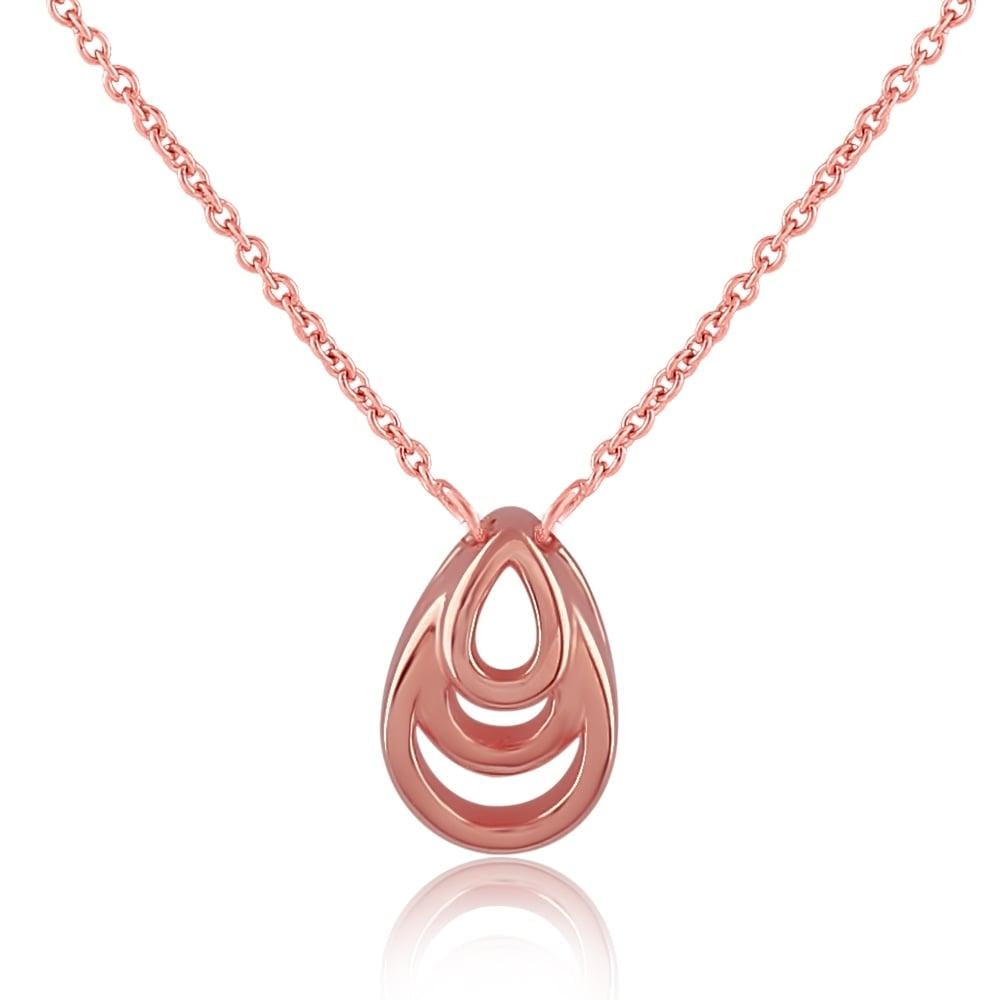 Triple Teardrop Logo - Sterling Silver Rose Gold Plated Triple Teardrop Pendant/Chain ...