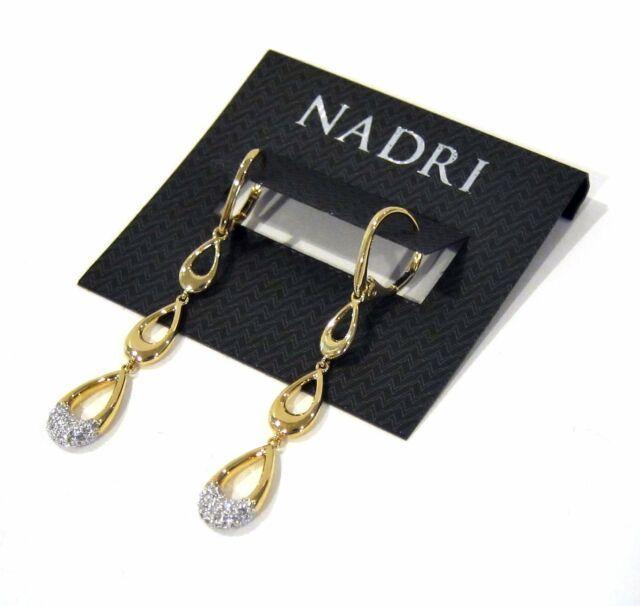 Triple Teardrop Logo - Nadri 18k GP Triple Teardrop Linear Crystal Earrings | eBay