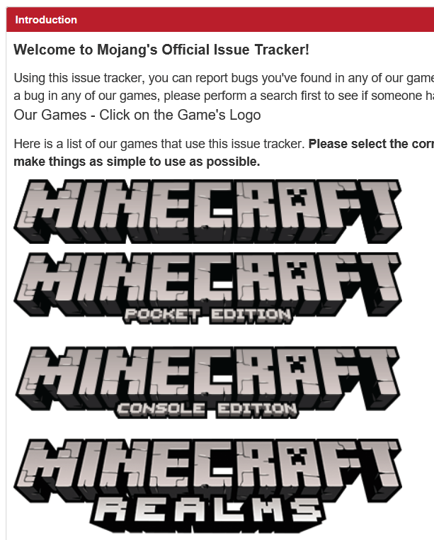 Can I Use Mine Craft Logo - How to Report a Minecraft Bug
