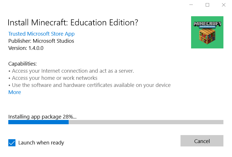 Can I Use Mine Craft Logo - Installation for Minecraft: Education Edition (Windows)