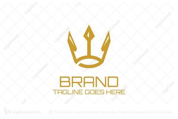 Crown-Shaped Logo - Playful and simple logo of a crown shaped like trident, Poseidon ...