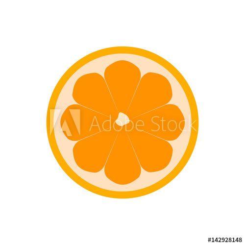 Internet App Logo - Orange fruit icon isolated. Modern simple flat vegetarian sign ...