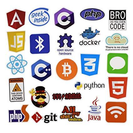 Internet App Logo - Meraki 50 Pcs Laptop Stickers Java Internet JS PHP Docker Bitcoin ...