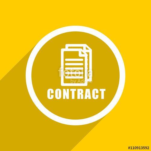 Internet App Logo - yellow flat design contract modern web icon for mobile app