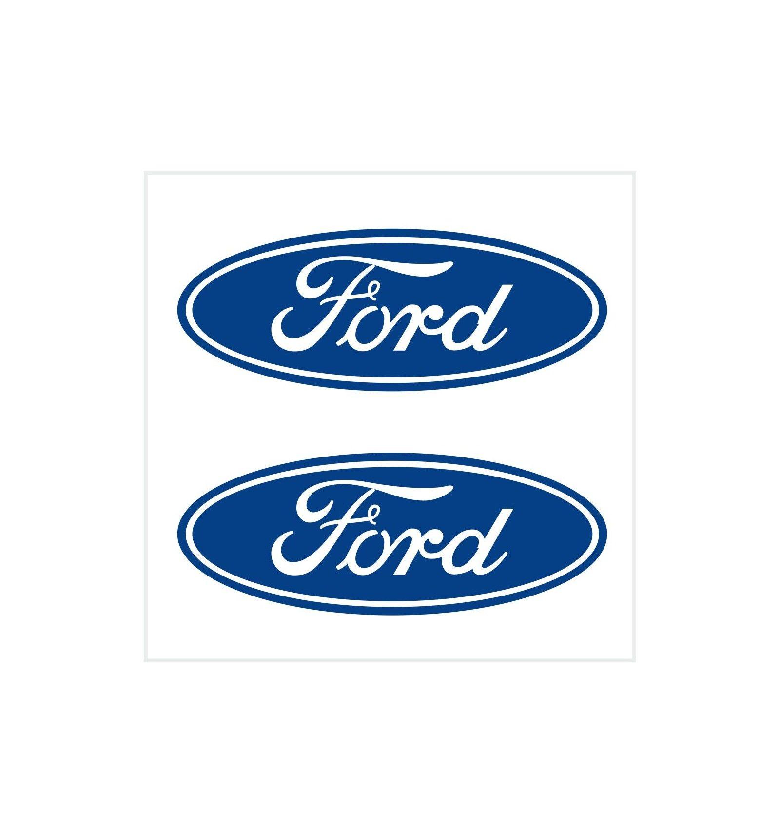 Small Ford Logo - 2pcs SET FORD LOGO DIE CUT BLUE DECAL / STICKER