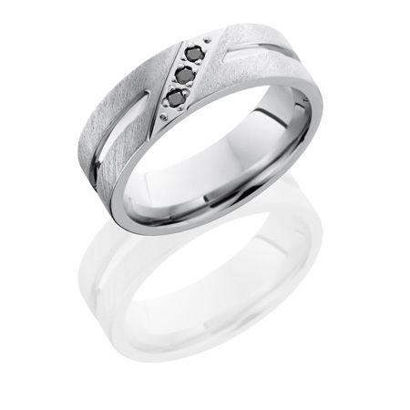 Three Black Diamonds Logo - Cobalt Chrome Wedding Ring with Three Black Diamonds — Unique ...
