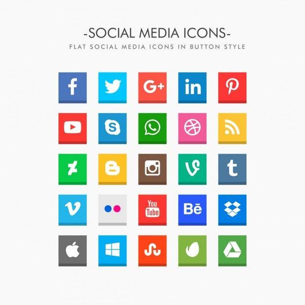 2017 Social Media Logo - Flat social media icons pack Vector | Free Download