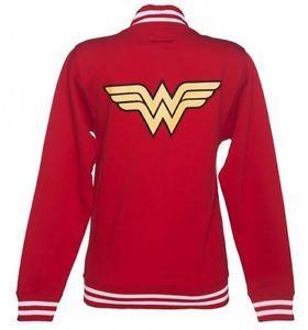 Red DC Logo - Official Women's Red DC Comics Wonder Woman Logo Varsity Jacket