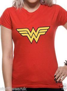 Red DC Logo - Official Wonder Woman Logo T Shirt Womens Red DC Comics Originals