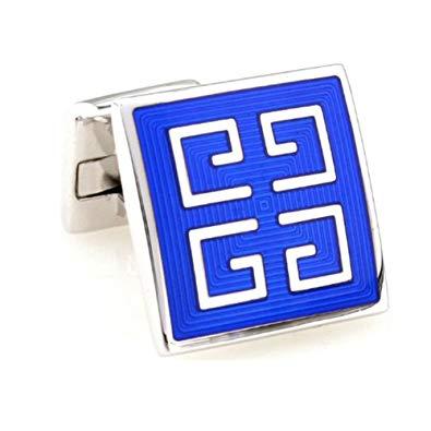 Silver Blue Square Logo - Silver Blue Square Cufflinks Cuff Links One Piece Swivel Backing ...