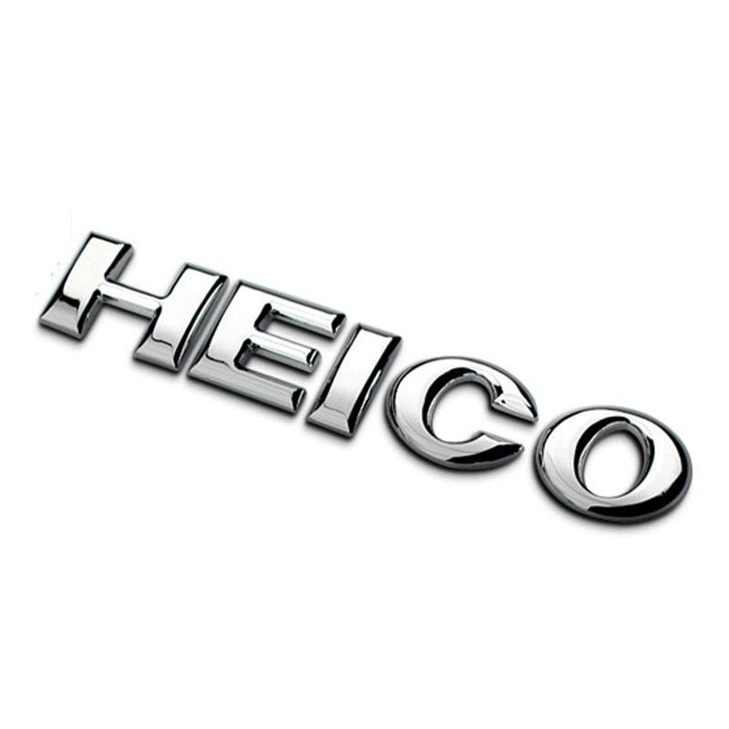 Silver Blue Square Logo - HEICO Letter Badge Blue Square Star with Metal Frame Chrome Car ...