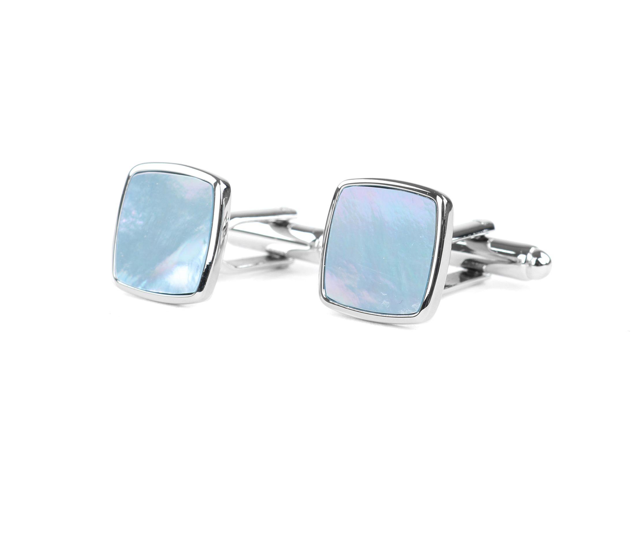Silver Blue Square Logo - Profuomo Cufflinks Silver Blue square order online | Suitable