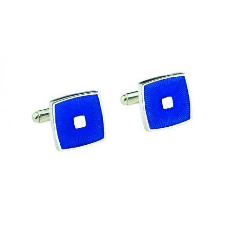 Silver Blue Square Logo - Carrs Sterling Silver Blue Square Enamelled Cufflinks CUFF002