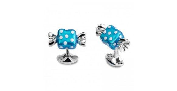 Silver Blue Square Logo - Deakin & Francis Sterling Silver Blue Square Sweet Cufflinks with ...