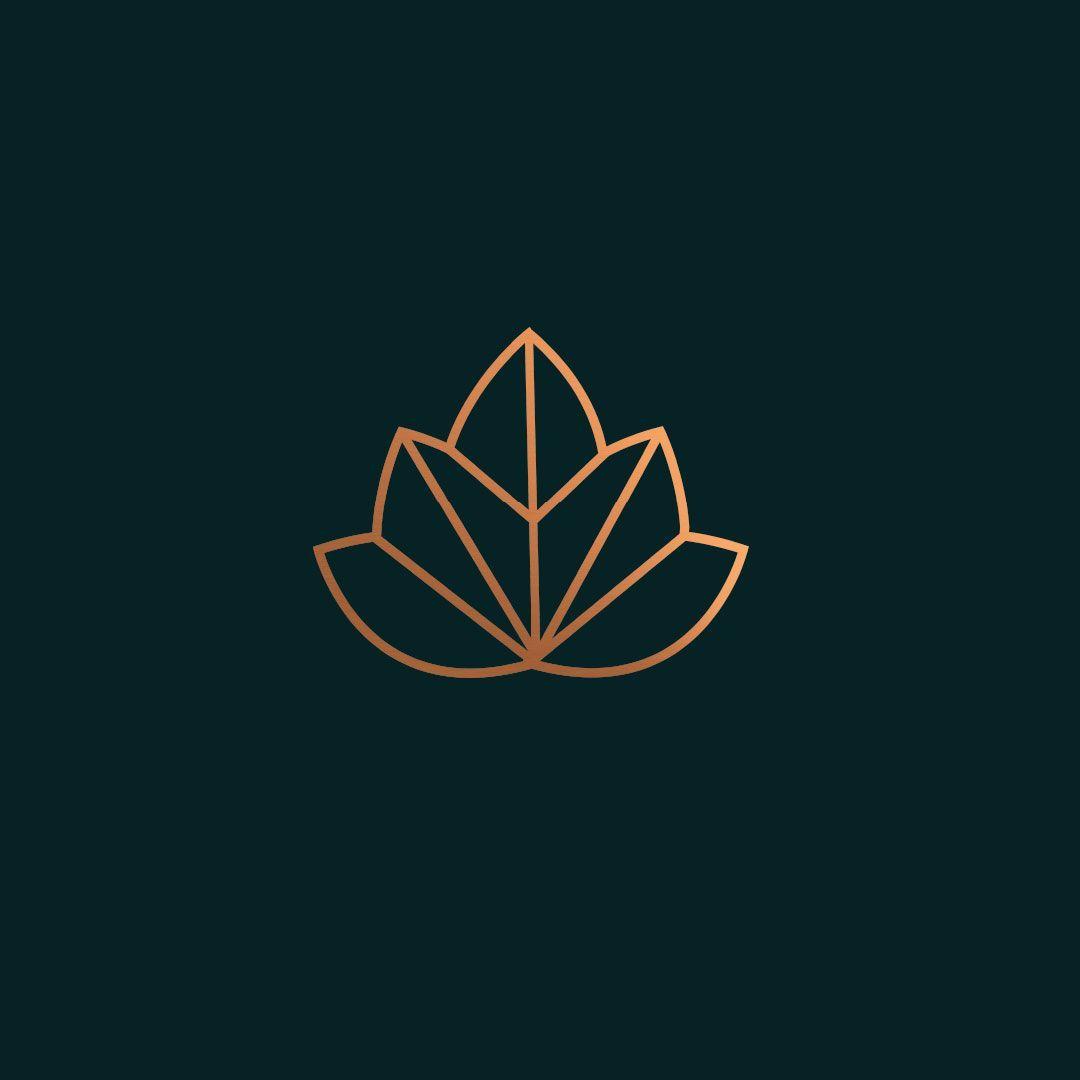 Modern Leaf Logo - Clean, modern, simple, elegant, timeless logo design using lotus