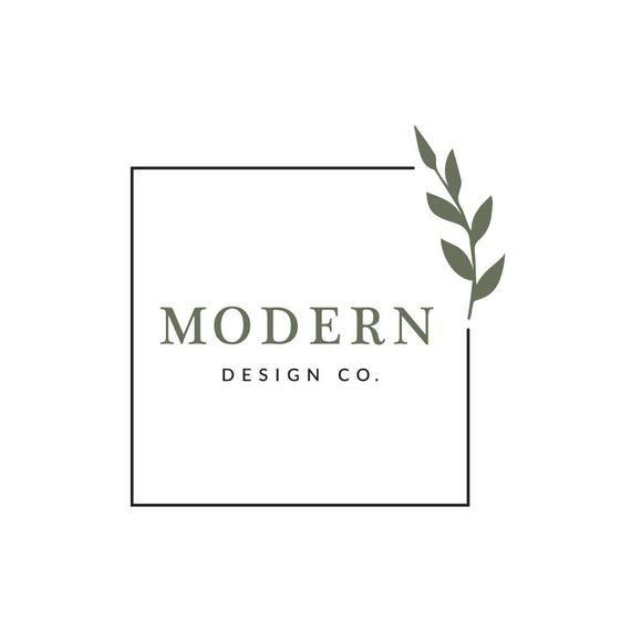 Modern Leaf Logo - Premade Business Logo leaf logo, square interior design