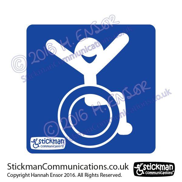 Accessibility Logo - Happy Accessibility Logo, Blue vinyl sticker - Stickman Communications