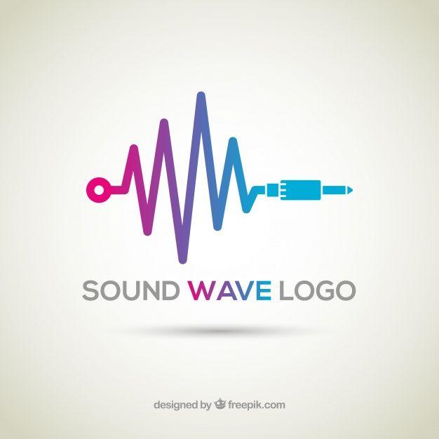 Wave Logo - Sound wave logo with flat design Vector