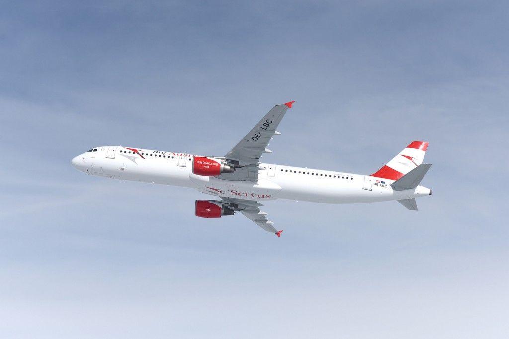White and Red Airline Logo - It's your choice: Servus myAustrian! Airlines