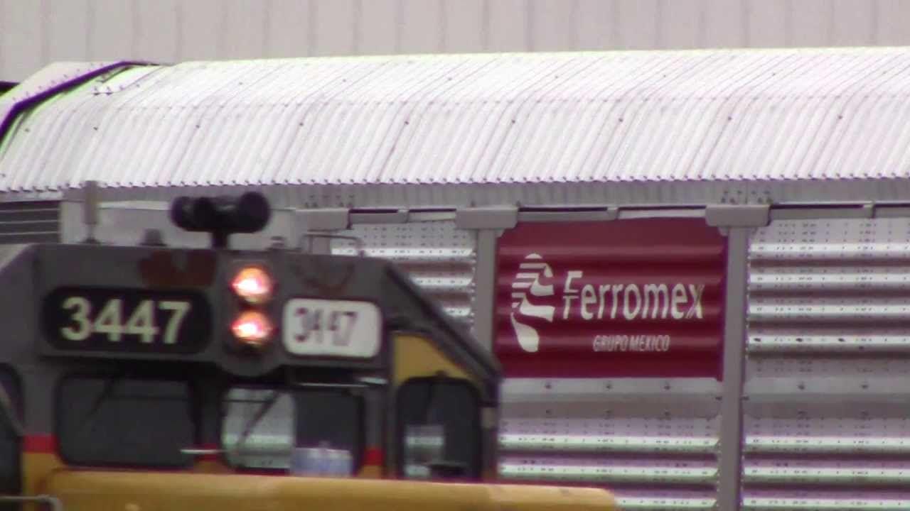 Ferromex Logo - Union Pacific autorack with new Ferromex logo at Boone, Iowa - YouTube