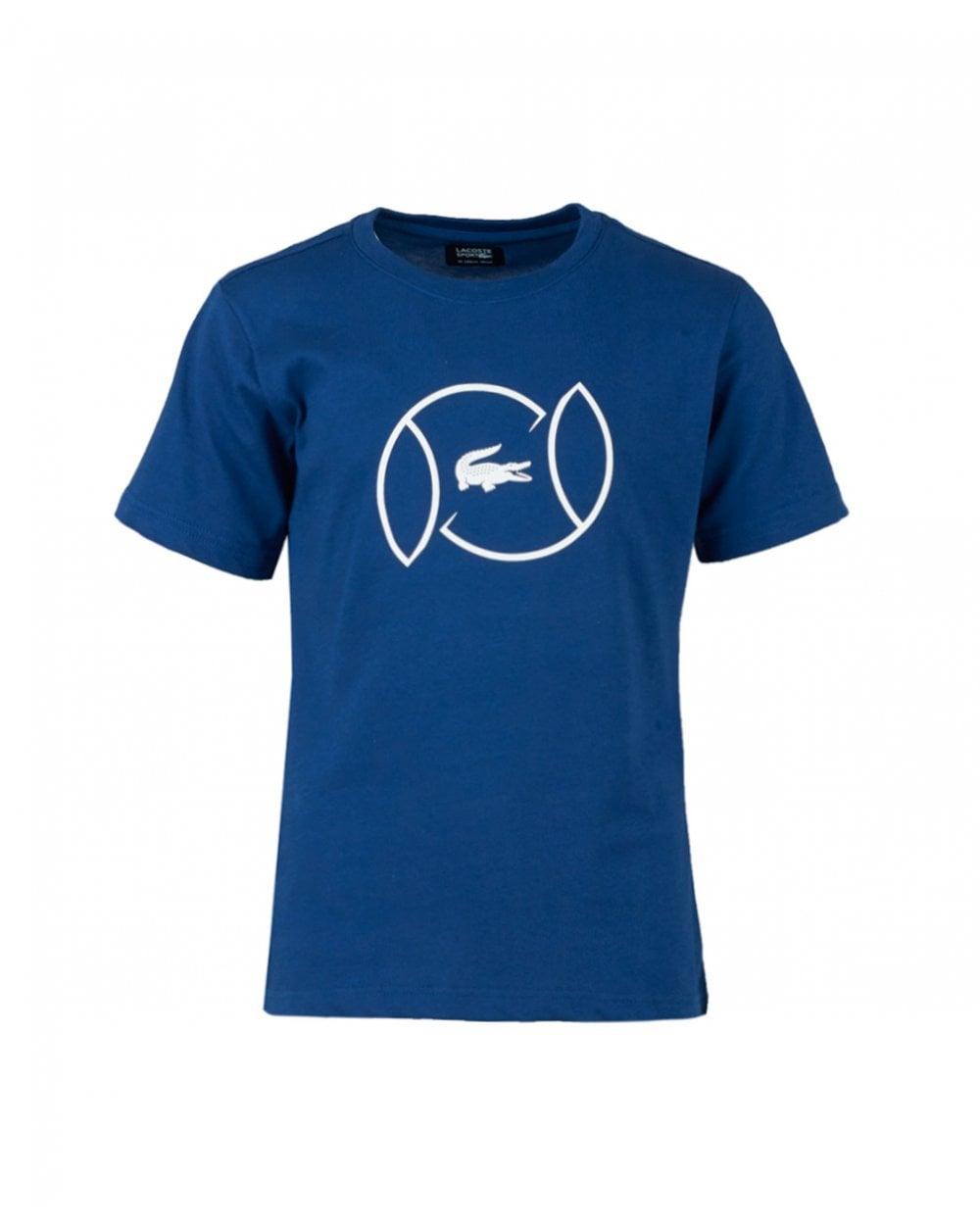 Blue Ball Logo - Lacoste Sport Junior Tennis Ball Logo T Shirt
