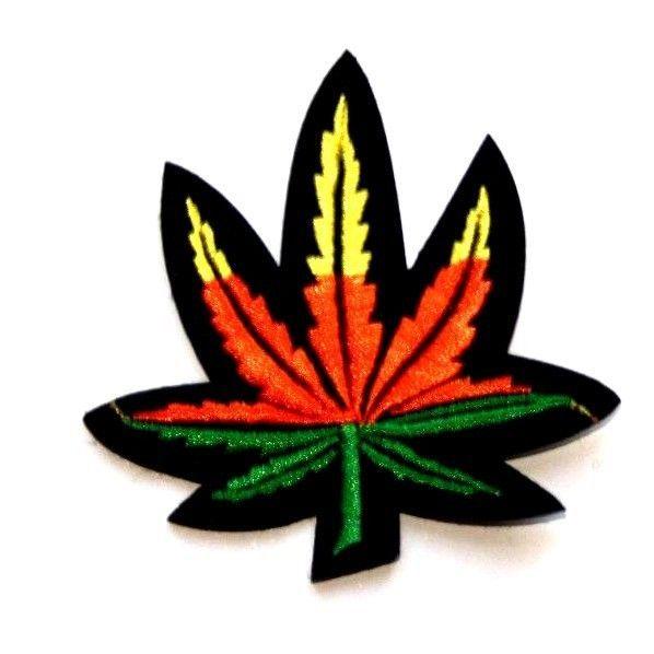 Red Maple Leaf Weed Logo - Marijuana Cannabis Weed Leaf Patch Embroidered Iron Sew on Badge ...