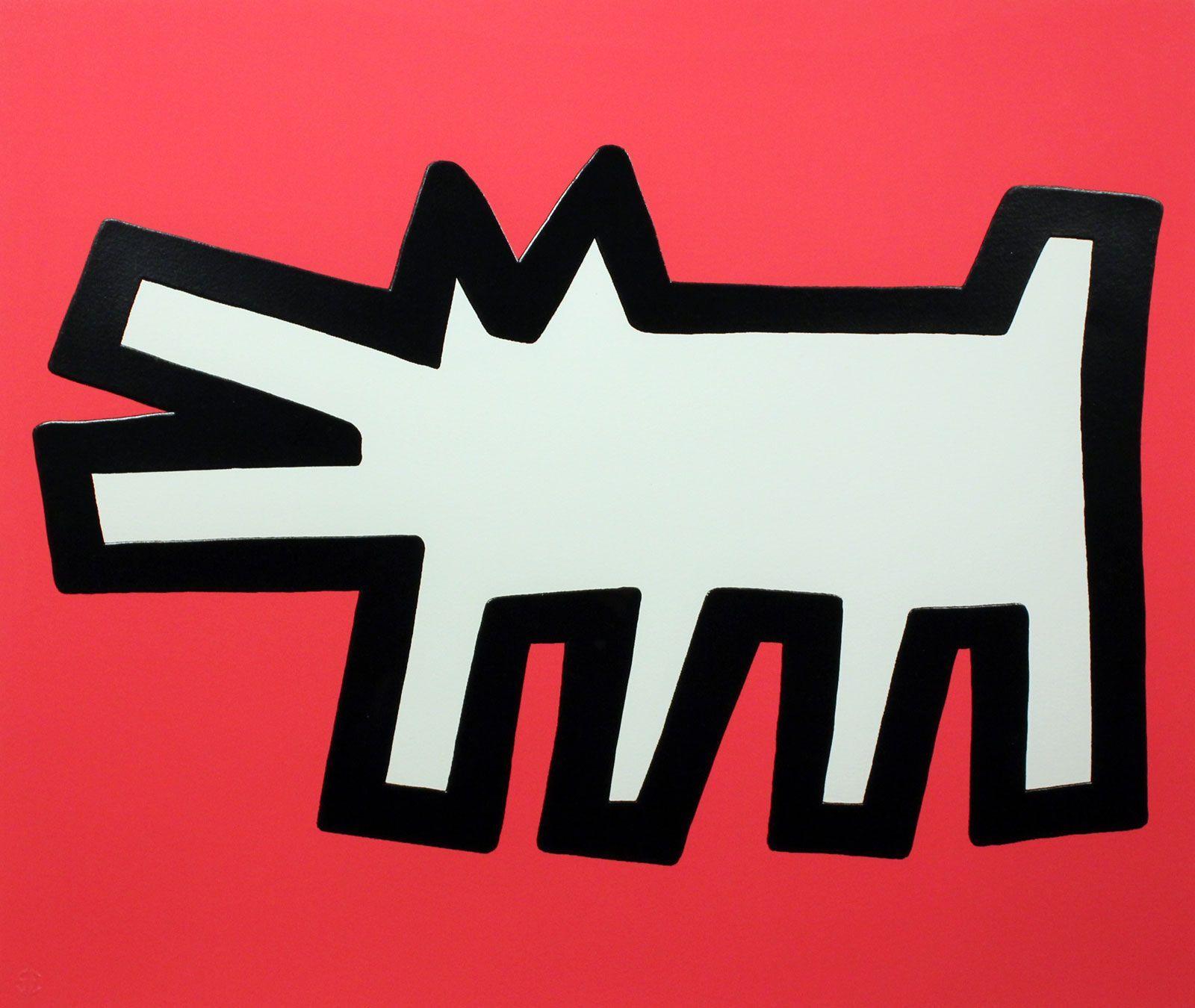 Dog a Red Web Logo - Red Dog (Icons) by Keith Haring | Gormleys Fine Art