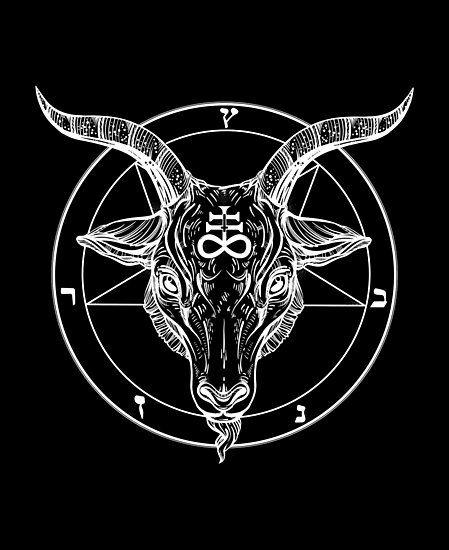 Occult Logo - Baphomet Goat Head with Pentagram Occult Symbolism or Satanist