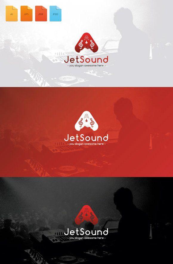 Awesome Jet Logo - Logo Jet Sound ~ Logo Templates ~ Creative Market
