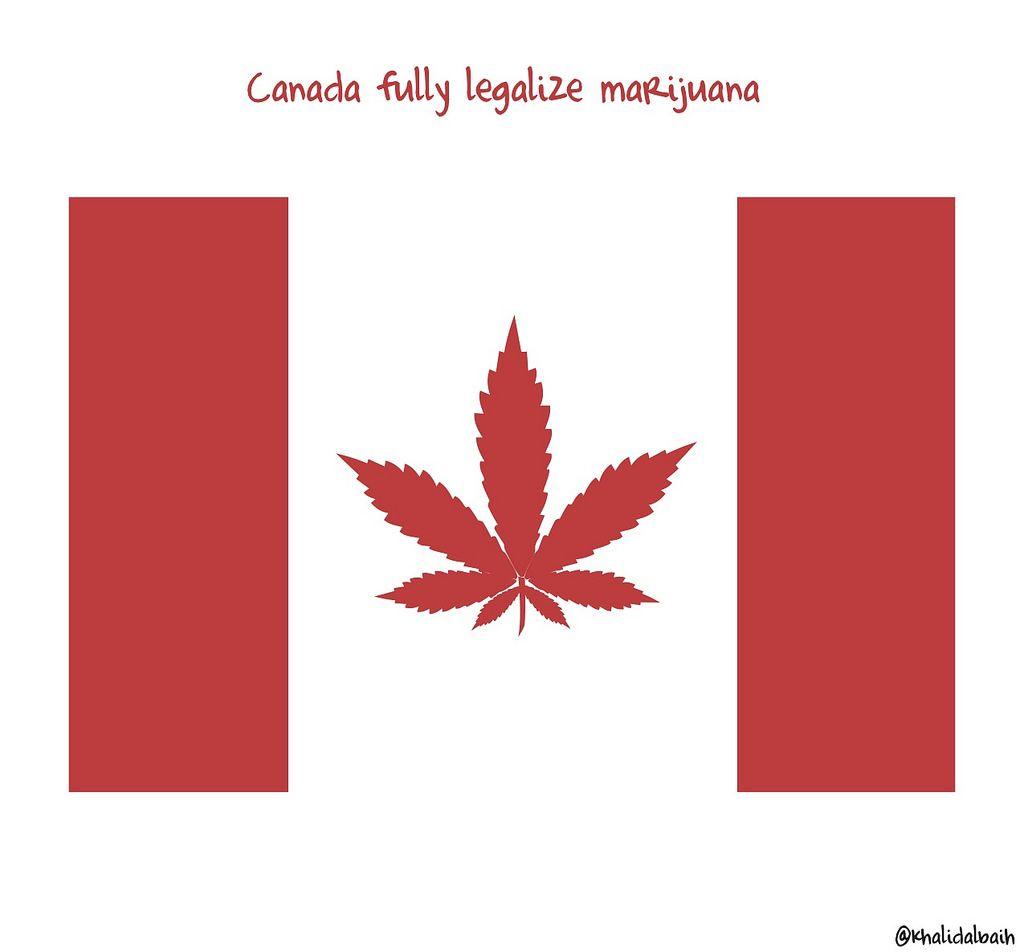 Red Maple Leaf Weed Logo - Canada legalize marijuana