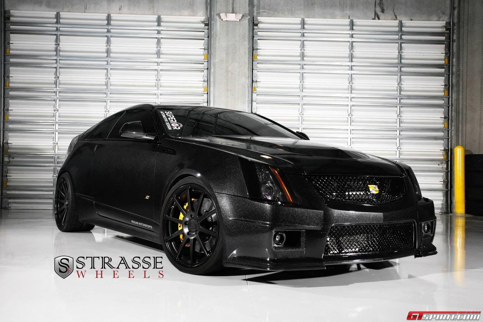 Black Cadillac V Logo - Black Diamond Edition Cadillac CTS-V Coupe Lowered on Strasse Wheels ...