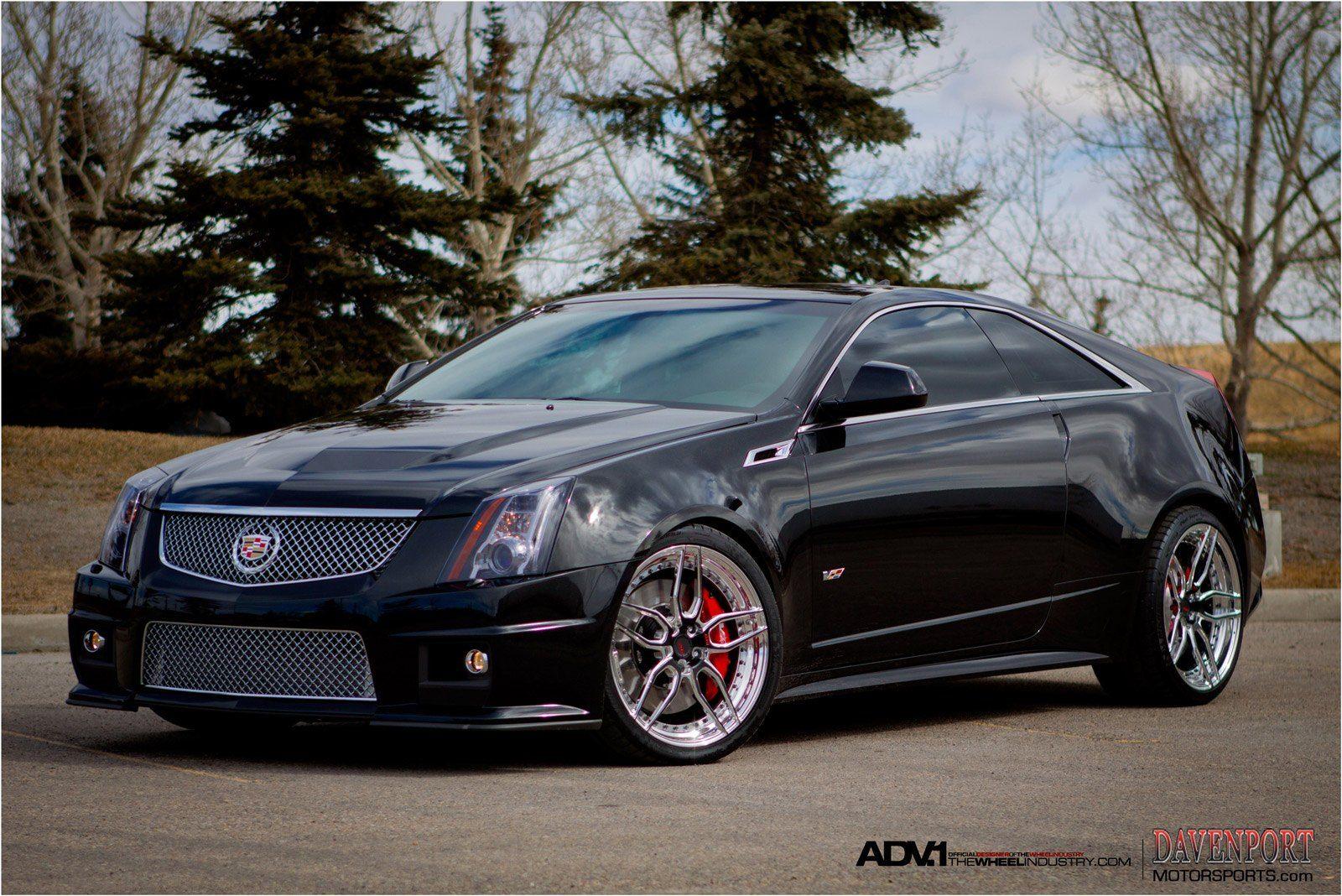 Black Cadillac V Logo - Mirror Polished Modular ADV1 Rims on Black Cadillac CTS-V Coupe ...