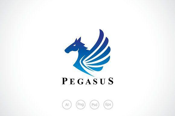 Pegasus Horse Logo - Pegasus Wings Logo Template ~ Logo Templates ~ Creative Market