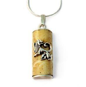Rectangle with Silver Lion Logo - Sterling Silver Natural Jerusalem Stone Rectangle Mezuzah Lion Of ...
