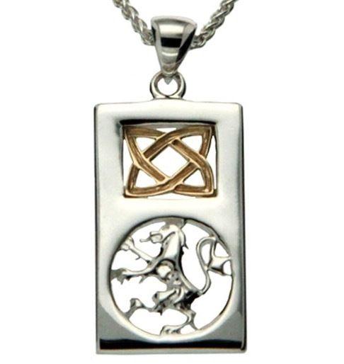 Rectangle with Silver Lion Logo - S/sil + 10k Lion Rampant Rectangle Small Pendant By Keith Jack ...