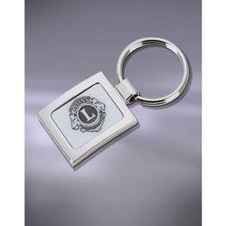 Rectangle with Silver Lion Logo - Keyring Silver Lions Logo