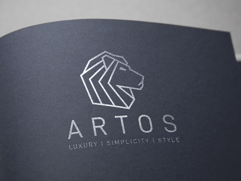 Rectangle with Silver Lion Logo - Artos Stacked Logo