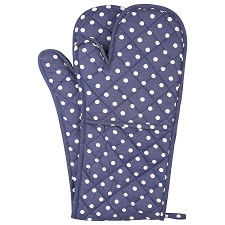 Blue Dot Crown Logo - Neoviva Cotton Canvas Quilted Double Oven Glove, Polka Dots Crown ...