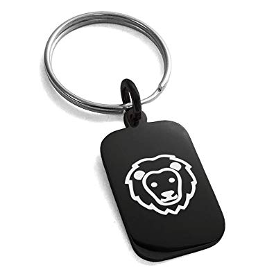 Rectangle with Silver Lion Logo - Amazon.com: Black Stainless Steel Lion Icon Small Rectangle Dog Tag ...