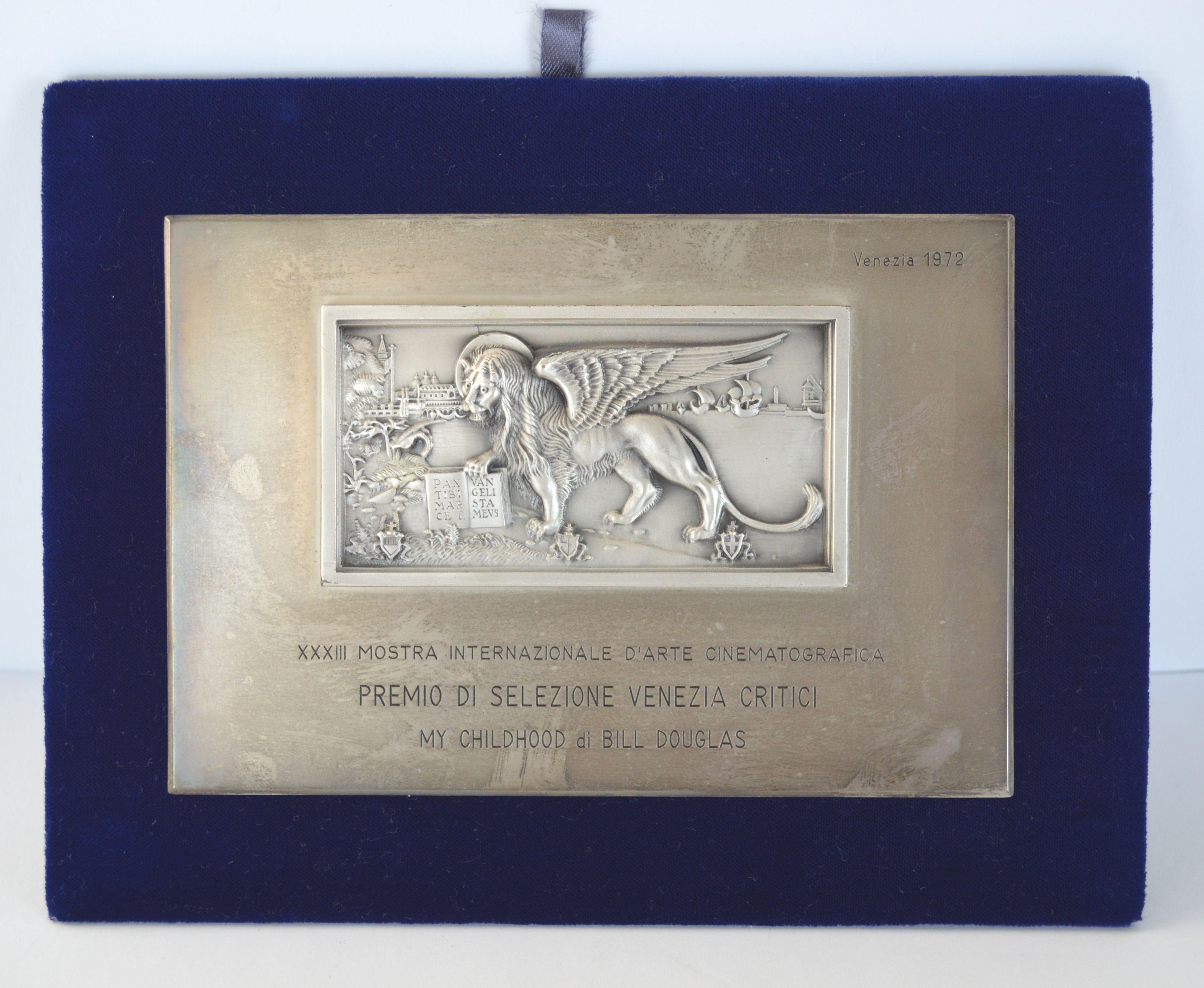 Rectangle with Silver Lion Logo - Silver Lion Award given to Bill Douglas Venice Film Festival 1972 ...