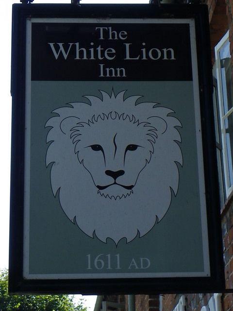 White Lion with Blue Square Logo - Sign for the White Lion © Maigheach-gheal :: Geograph Britain and ...