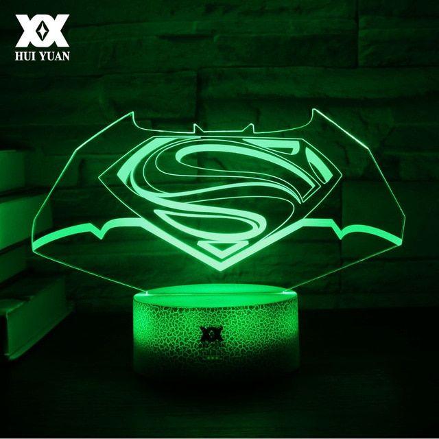 Cool Light Logo - 3D Batman LOGO Lamp LED 7 Color Novelty Cool Night Lights Touch