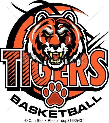 Tiger Basketball Logo - Vector basketball illustration, royalty free